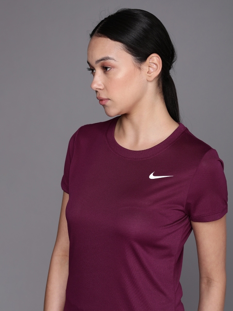

Nike Women Burgundy Dri-FIT Training T-shirt