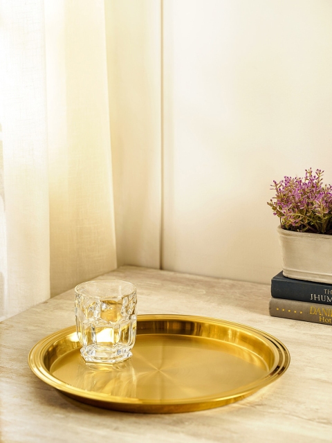 

Pure Home and Living Gold-Toned Solid Round Tray