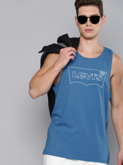 

Levis Men Blue Brand Logo Printed Sleeveless Casual T-shirt