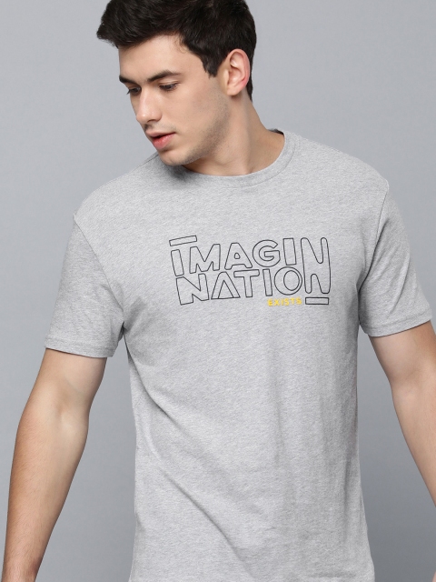

Levis Men Grey Graphic Printed Pure Cotton Casual T-shirt