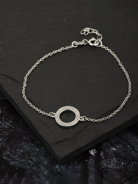 

VANBELLE 925 Sterling Silver Cubic Zirconia Handcrafted Charm Bracelet