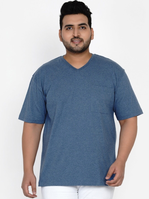 

Santonio Men Blue V-Neck Pockets T-shirt