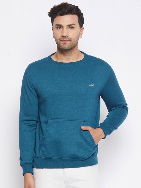 

PRINCINN MEYER Men Teal Blue Sweatshirt
