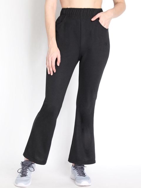 

Chkokko Women Black Solid Bootcut Track Pants