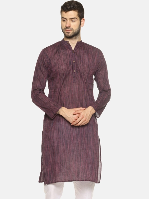 

PAROKSH Men Purple Striped Kurta