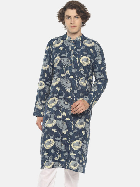 

PAROKSH Men Blue Printed Kurta