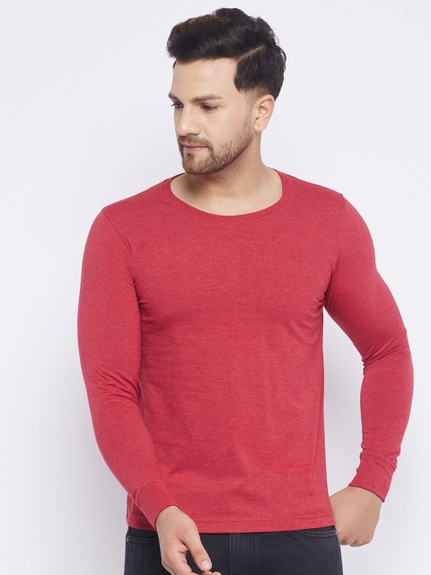 

Adobe Men Red Raw Edge T-shirt