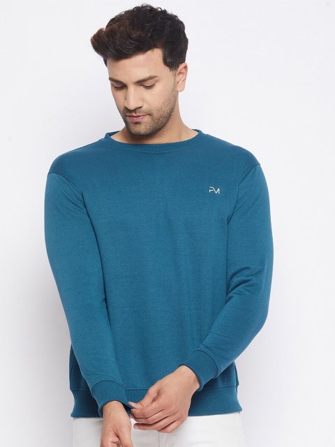 

PRINCINN MEYER Men Teal Solid Sweatshirt