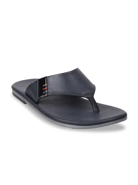 

Mochi Men Navy Blue Solid Leather Comfort Sandals