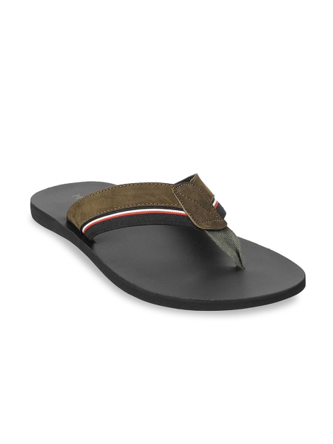 

Mochi Men Olive Green & White Comfort Sandals