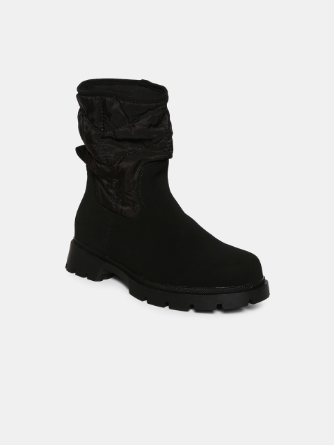 

20Dresses Women Black Suede High-Top Flat Boots