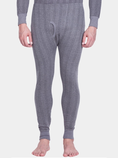 

Lux Inferno Men Grey & White Striped Thermal Pants