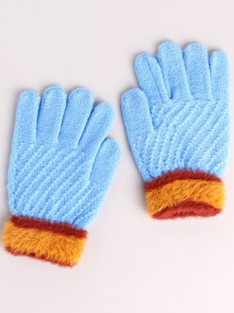 

Toonyport Kids Blue & Orange Patterned Woolen Hand Gloves