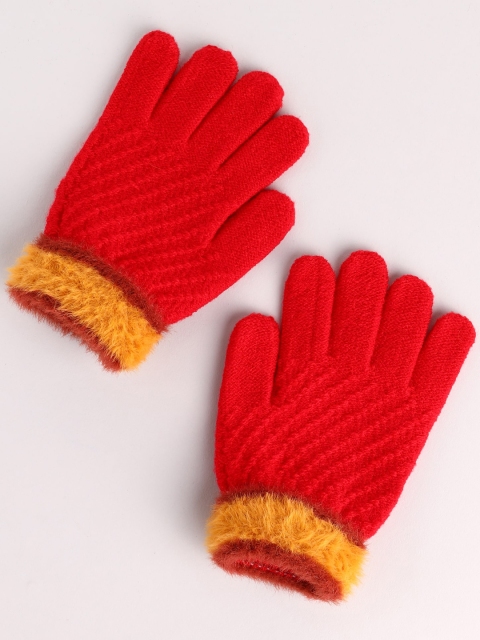 

Toonyport Kids Red & Orange Patterned Woolen Hand Gloves