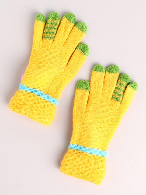 

Toonyport Kids Yellow & Green Patterned Woollen Hand Gloves