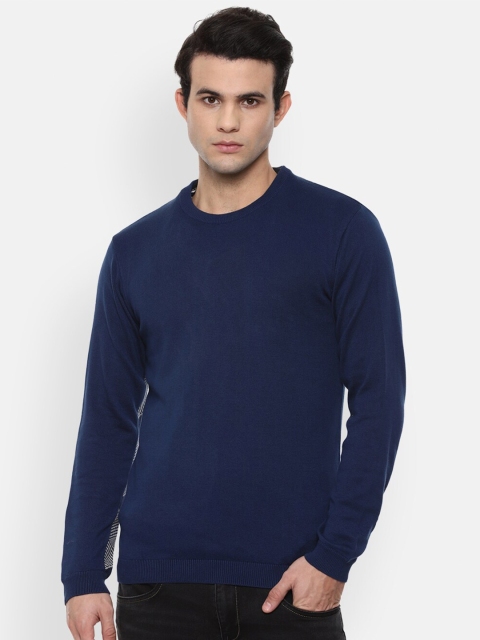 

V Dot Men Navy Blue Pullover