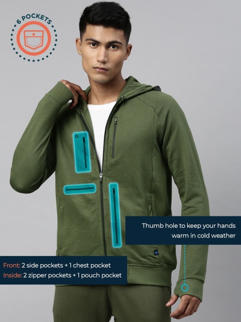 

Kosha Men Olive Solid Pure Cotton Tracksuit