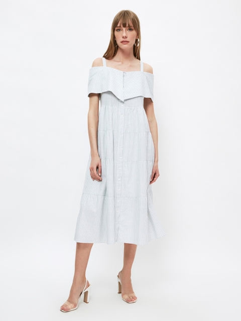 

Trendyol Beautiful Grey Striped Dress