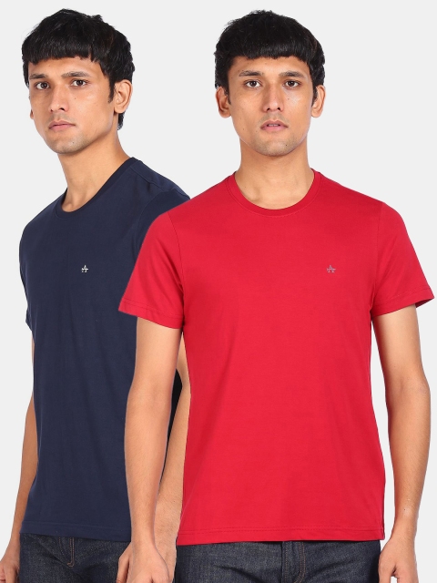 

Arrow Sport Men Navy Blue & Red 3 T-shirt