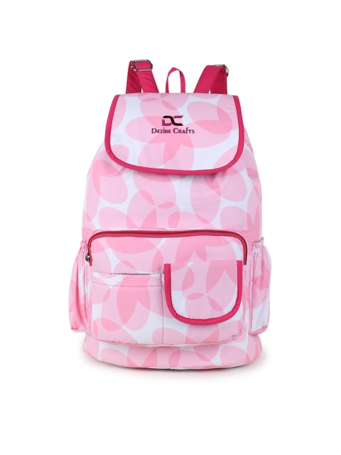 

Dezire Crafts Women Pink & White Brand Logo Backpack