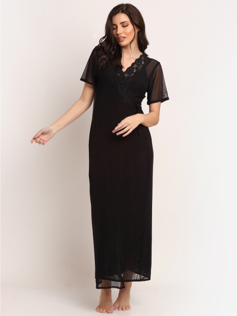 

Laceandme Black Baby Doll With Robe