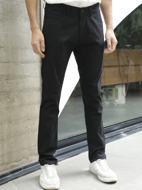

RARE RABBIT Men Black Slim Fit Trousers