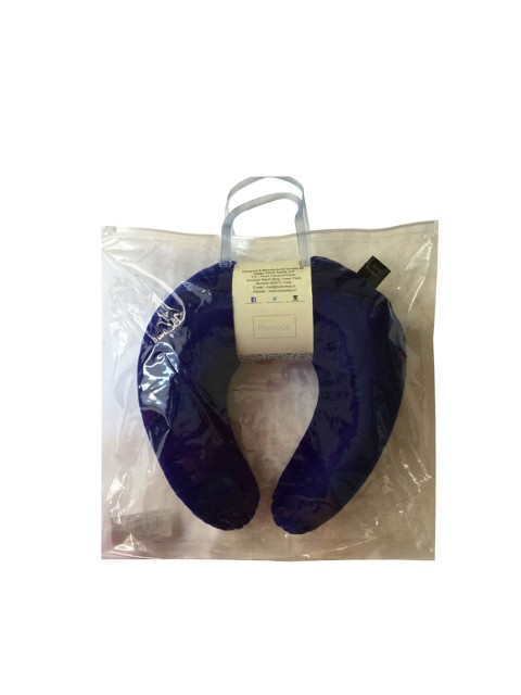 

Lushomes Navy Blue Solid U-Shaped Velvet Travel Pillow