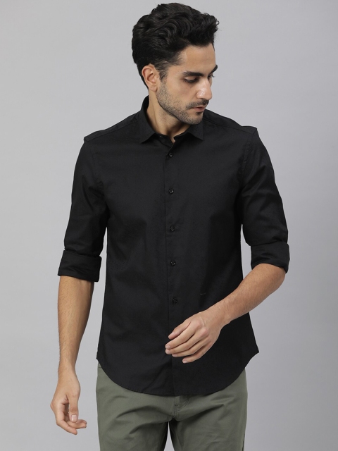 

RARE RABBIT Men Black Slim Fit Casual Shirt