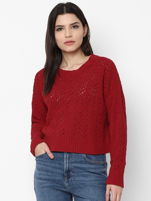 

AMERICAN EAGLE OUTFITTERS Women Maroon Pullover