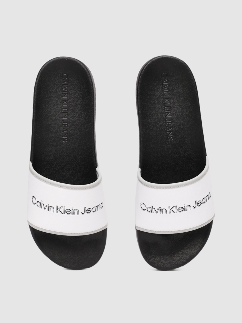 

Calvin Klein Men White Printed Rubber Sliders
