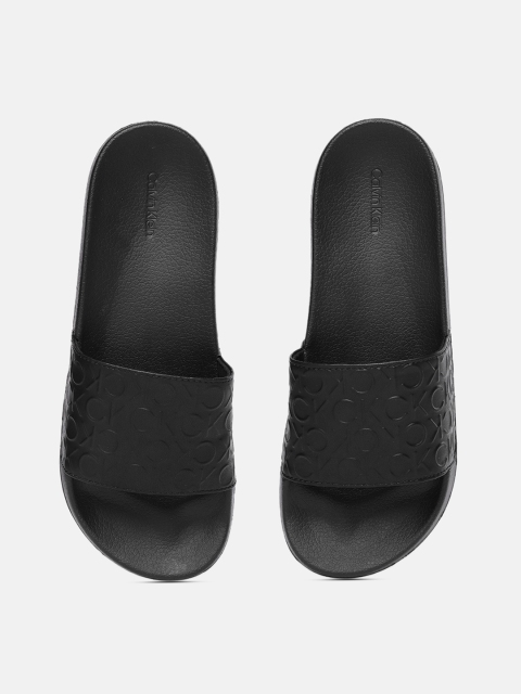 

Calvin Klein Men Black Textured Sliders