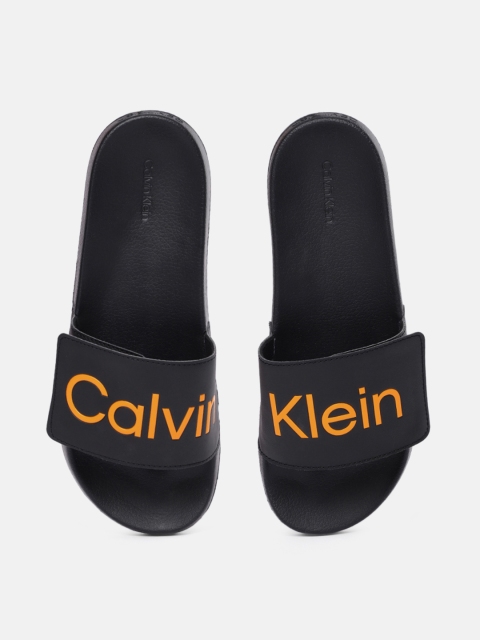 

Calvin Klein Men Black & Orange Printed Sliders