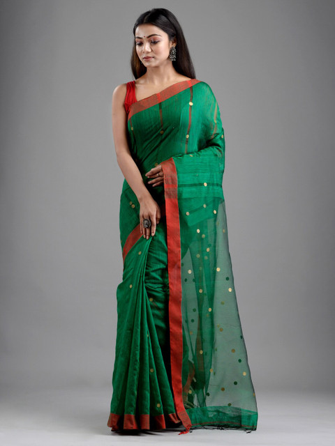 

Mitera Green Woven Design Art Silk Saree