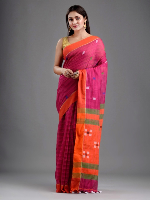 

Mitera Pink & Orange Pure Cotton Saree