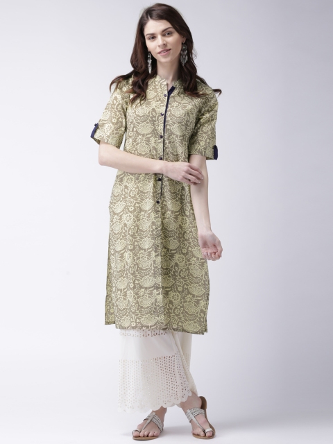 

Moda Rapido Women Grey Printed Straight Kurta