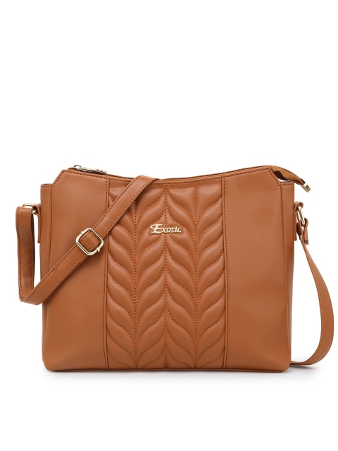 

Exotic Brown PU Structured Quilted Sling Bag