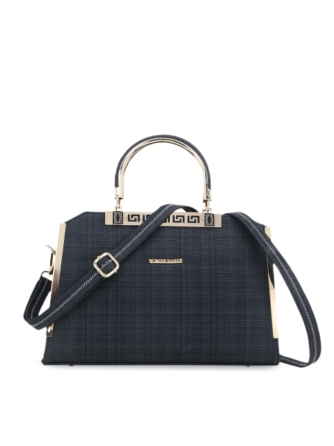 

WOMEN MARKS Black Textured PU Structured Handheld Bag