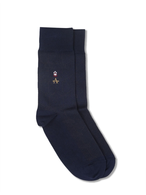 

Arrow Men Navy Blue Solid Cotton Calf-Length Socks