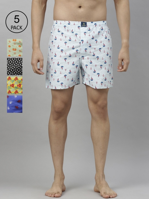 

Joven Men Pack of 5 Pure Cotton Boxers JB5PV03, Multi