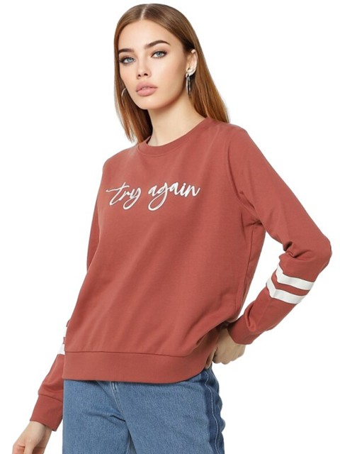 

ONLY Women Brown Printed Cotton Sweatshirt