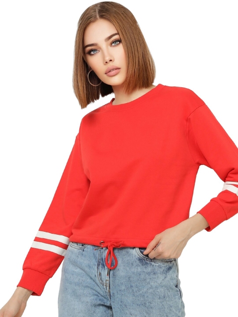 

ONLY Women Red Cotton Sweatshirt