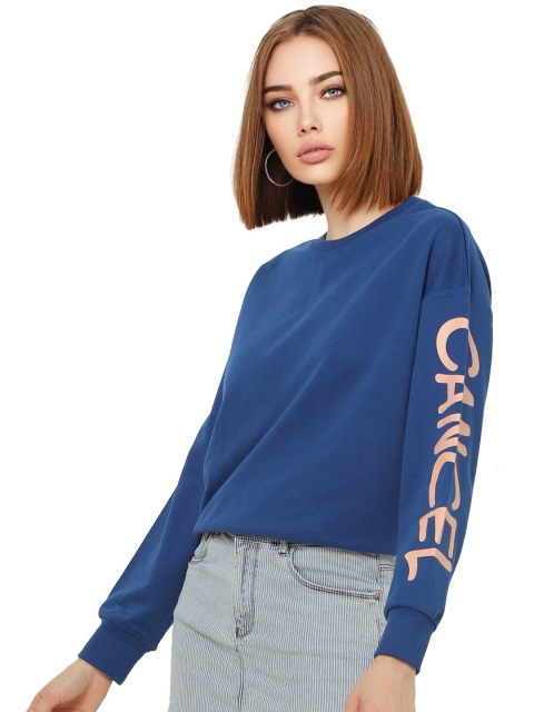 

ONLY Women Navy Blue Printed Sweatshirt