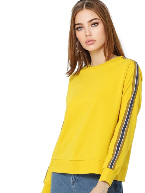 

ONLY Women Yellow Cotton Sweatshirt