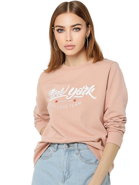 

ONLY Women Peach-Coloured Printed Sweatshirt