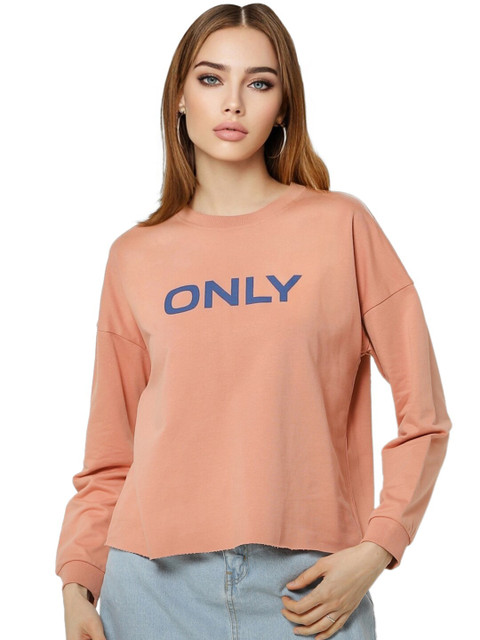 

ONLY Women Peach-Coloured Printed Sweatshirt