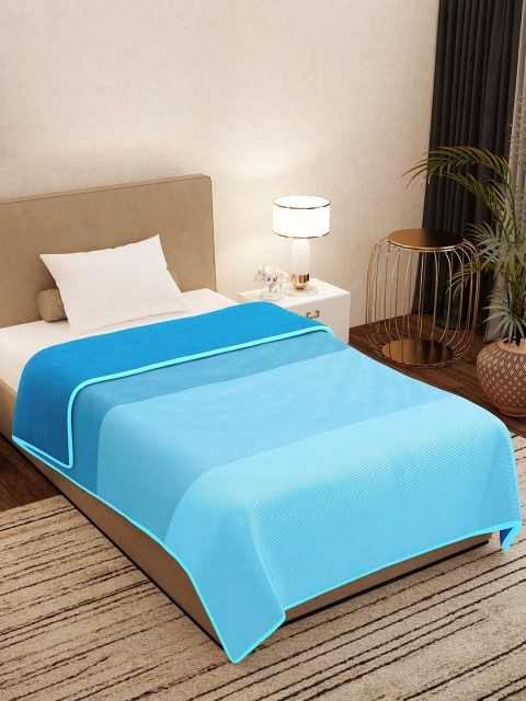 

Story@home Set of 3 Blue Striped AC Room 400 GSM Single Bed Blanket