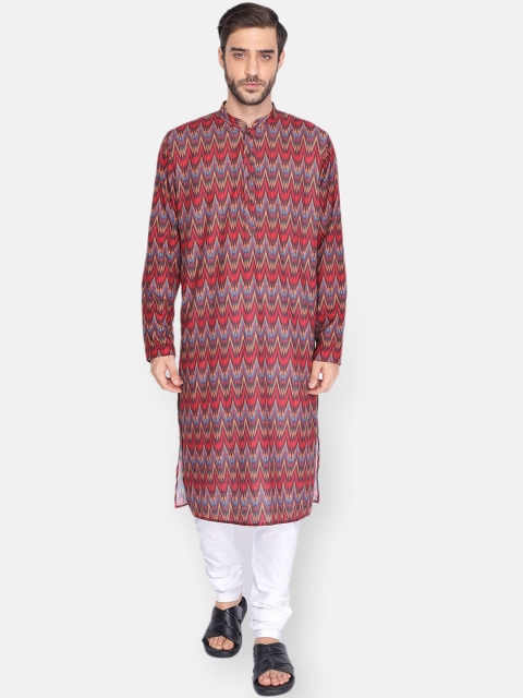 

NAMASKAR Men Blue Khadi Kurta