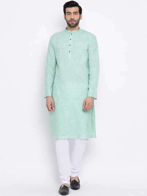 

NAMASKAR Men Green Khadi Kurta