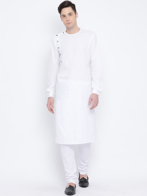 

NAMASKAR Men White Solid Kurta
