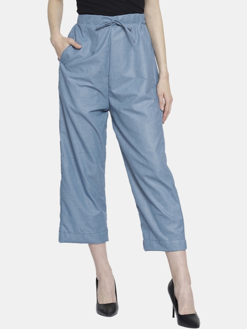 

Enchanted Drapes Woman Blue Culottes Trousers